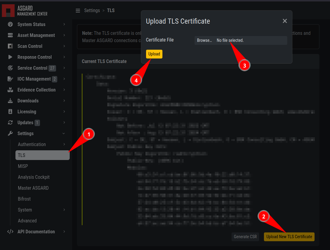 ASGARD Certificate Import